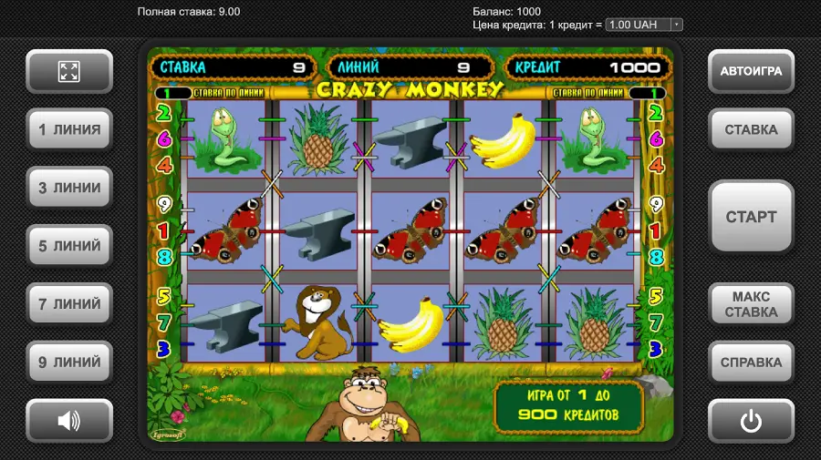Ігровий автомат Crazy Monkey